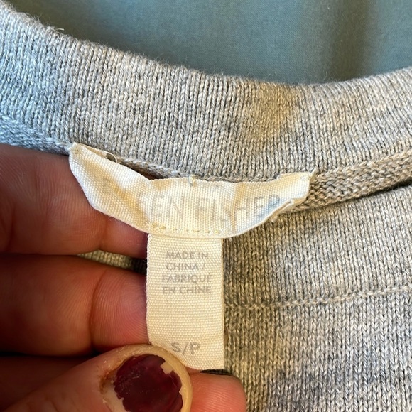 Cashmere Sweater Dress Eileen Fisher SM Grey Tunic Mid Minimalist Contemporary - Picture 12 of 14